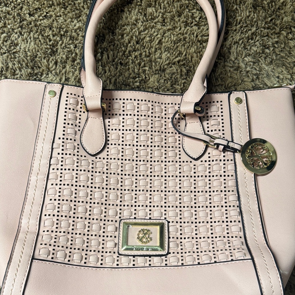 Christian Lacroix Light Pink Perforated Tote